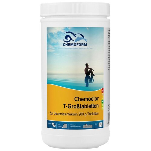 Таблетки для бассейна Chemoform Chemoclor T-Großtabletten (по 200 гр), 1 л фотография