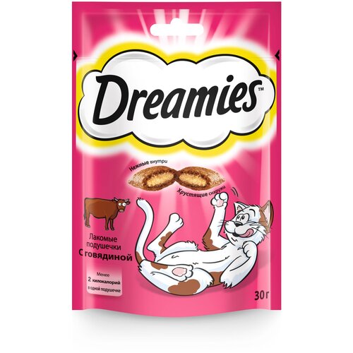 Лакомство для кошек  Dreamies Лакомство для кошек Dreamies подушечки, 30 г мясо фотография