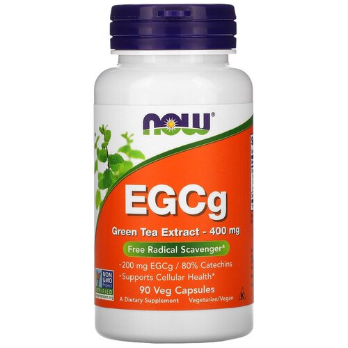 Капсулы NOW EGCg Green Tea Extract, 110 г, 400 мг, 90 шт. фотография