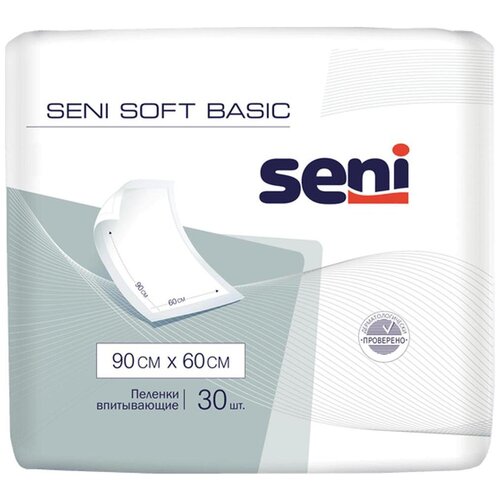 Пеленки впитывающие одноразовые медицинские Seni Soft Basic 90х60 см, 30 шт. фотография