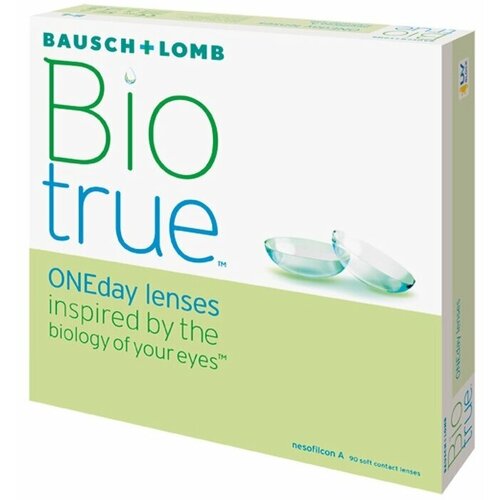 Контактные линзы Bausch & Lomb Biotrue ONEday, 90 шт., R 8,6, D -2,75, 1 уп. фотография