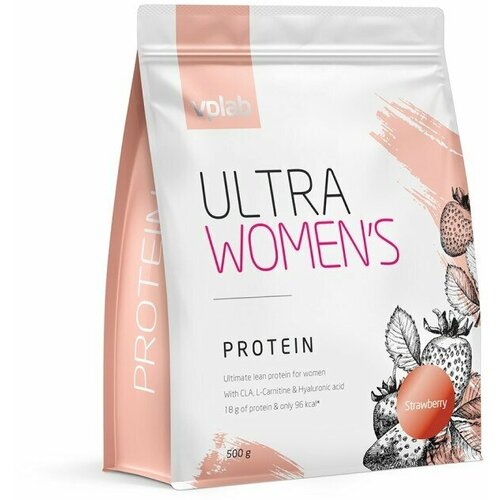 Протеиновый коктейль VPLAB Ultra Women’s Protein, контроль веса, порошок, 500 г, клубника фотография