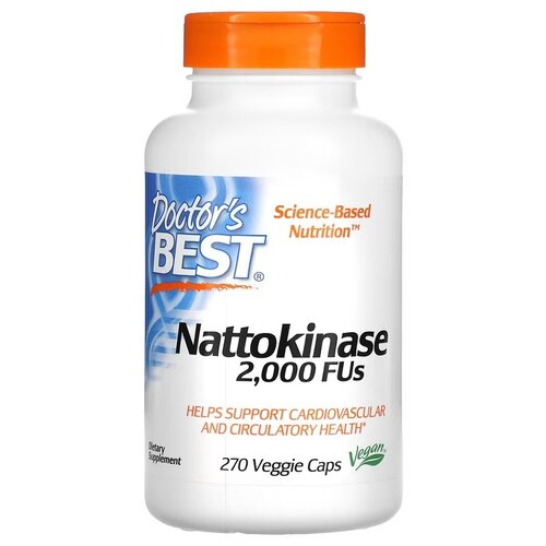 Капсулы Doctor's Best Nattokinase вег., 160 г, 2000 FUs , 270 шт. фотография