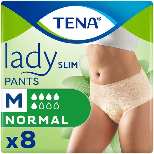 Трусы впитывающие ТЕНА Lady Slim Pants Normal, M, 5 капель, 75-100 см, 8 шт. фотография