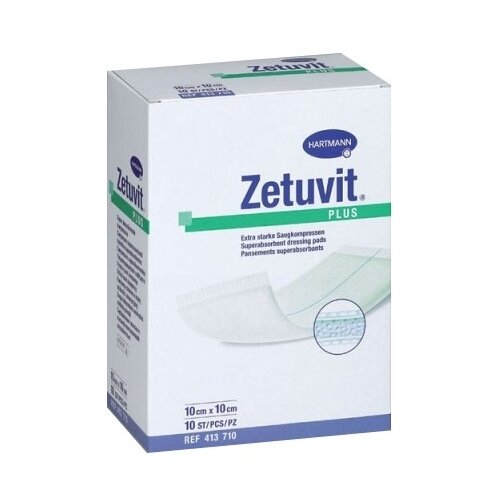 фотография Hartmann Zetuvit plus повязка суперабсорбирующая, 10х10 см, 10 шт., купить за 1460 р