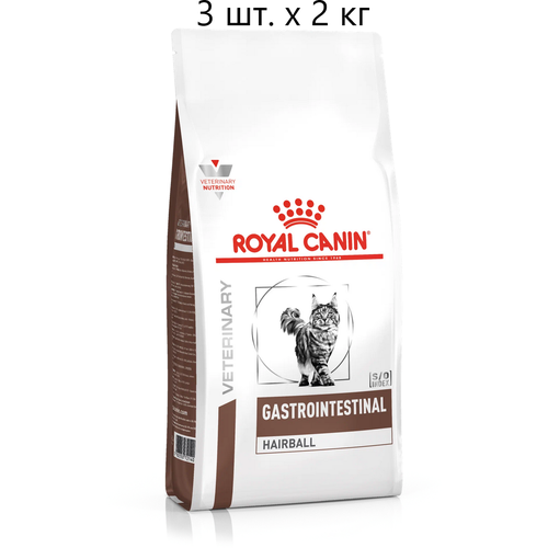 Сухой корм для кошек Royal Canin Gastro Intestinal Hairball, при проблемах с ЖКТ, для вывода шерсти, 3 шт. х 2 кг фотография