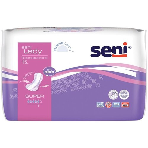 Прокладки урологические женские SENI LADY super 15 шт. фотография