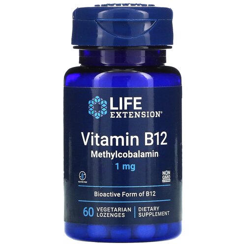 Пастилки Life Extension Vitamin B12 Bioactive form, 100 мл, 1 мг, 60 шт. фотография