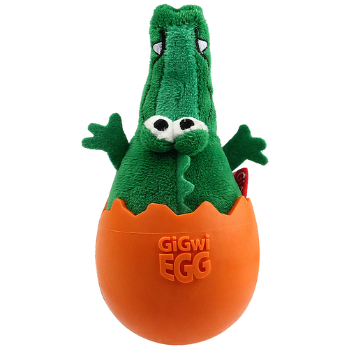 Игрушка   для собак  GiGwi EGG Крокодил в яйце (75462),  зеленый/оранжевый, 1шт. фотография