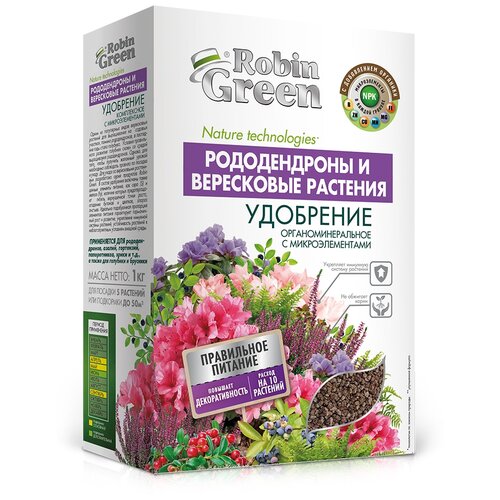 Удобрение Robin Green органоминеральное. Рододендроны и вересковые растения, 1 л, 1000 г, 1 уп. фотография