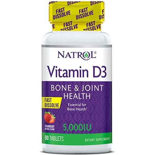 Vitamin D3 Fast Dissolve таб., 5000 МЕ, 90 шт., клубника фотография