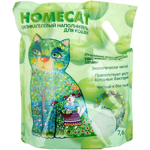 Впитывающий наполнитель Homecat Силикагелевый, 7.6л, 1 шт. фотография