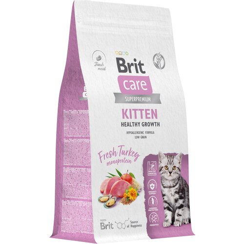 Сухой корм для котят Brit Care Cat Kitten Healthy Growth​​​, с индейкой 1,5 кг фотография