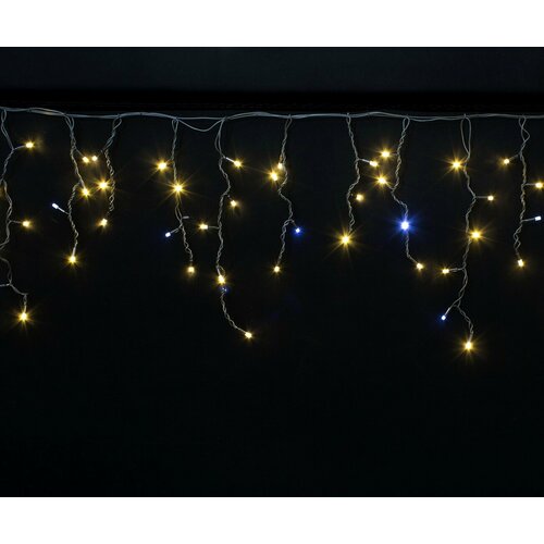 Светодиодная бахрома уличная каучук 100 LED тепло-белый, 3Х0,6Х0,4Х0,3М, провод черный, соединяется, IP65 фотография