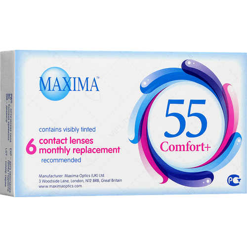 Контактные линзы Maxima 55 Comfort Plus, 6 шт., R 8,6, D -0,75, прозрачный, 1 уп. фотография