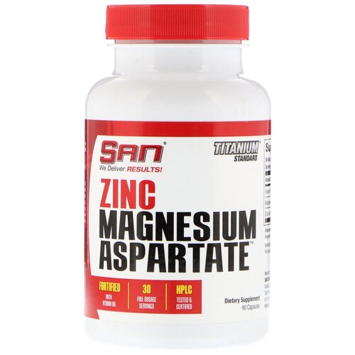 Цинк магний B6 ЗМА Zinc Magnesium Aspartate ZMA, 90 капсул фотография