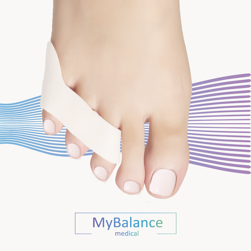 Фиксатор для мизинца стопы при переломе MyBalance, на три пальца, силиконовый, универсальный, белый, 2 шт фотография