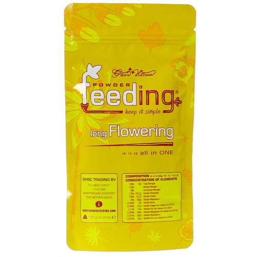 Удобрение для растений Powder Feeding Long Flowering 125 гр, удобрение на стадию цветения (9 недель и более) фотография