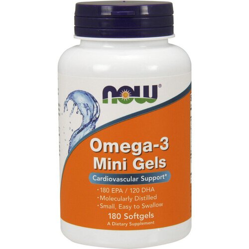 NOW Omega-3 Mini Gels 180 капсул (Now Foods) фотография