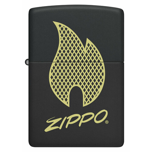 Оригинальная бензиновая зажигалка ZIPPO Classic 29686 с покрытием Black Matte - Логотип ZIPPO фотография