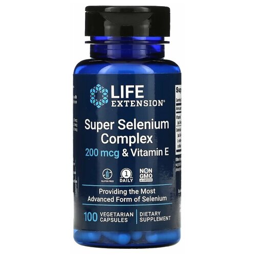 Life Extension Super Selenium Complex 200 mcg & Vitamin E (Cелен и Вит. Е) 100 капсул (Life Extension) фотография