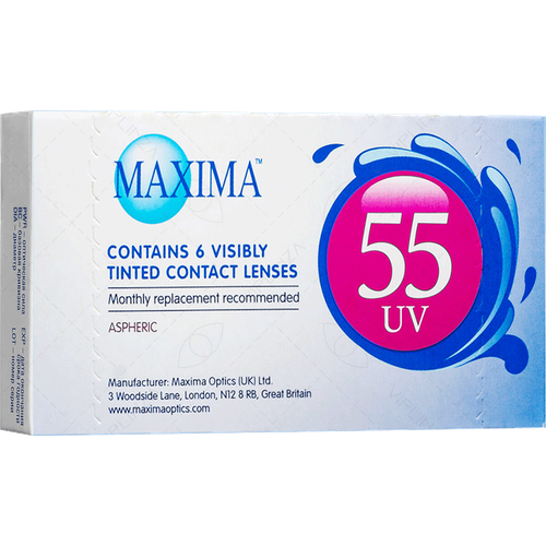 Контактные линзы Maxima 55 UV Aspheric, 6 шт., R 8,9, D -0,75 фотография