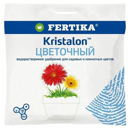 Удобрение FERTIKA Kristalon для цветов, 0.1 л, 100 г, 1 уп. фотография