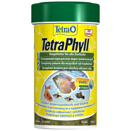 Сухой корм  для  рыб, ракообразных Tetra TetraPhyll Flakes, 100 мл, 33 г фотография