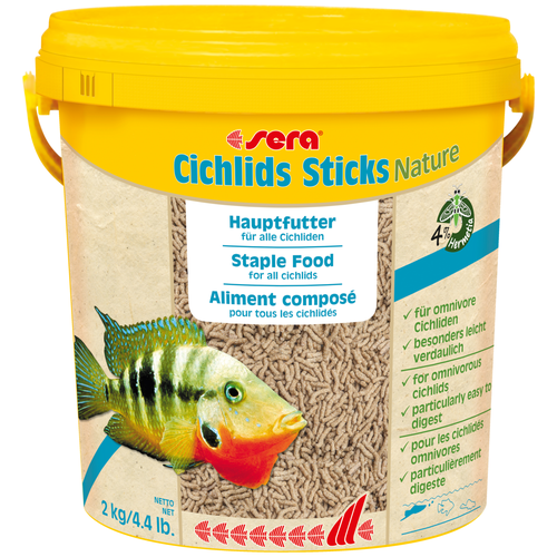 Сухой корм  для  рыб Sera Cichlids Sticks Nature, 10 л, 2 кг фотография