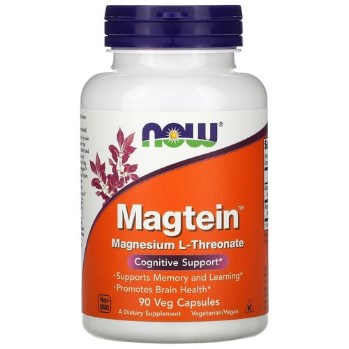 Капсулы NOW Magtein (magnesium L-Threonate), 140 г, 140 мл, 90 шт. фотография