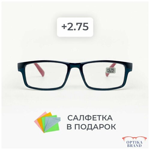 Очки прямоугольные для зрения мужские и женские +2.75 корригирующие очки для чтения +2.75 фотография