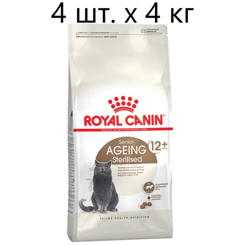 ROYAL CANIN AGEING STERILISED 12+ для пожилых кастрированных котов и стерилизованных кошек старше 12 лет (4 кг х 4 шт) фотография