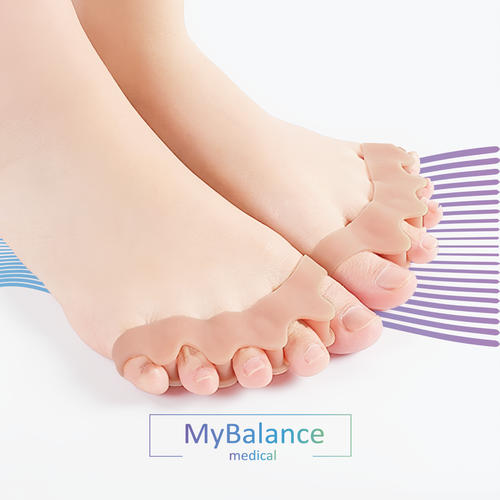 Силиконовые межпальцевые разделители MyBalance бежевый силикон фотография