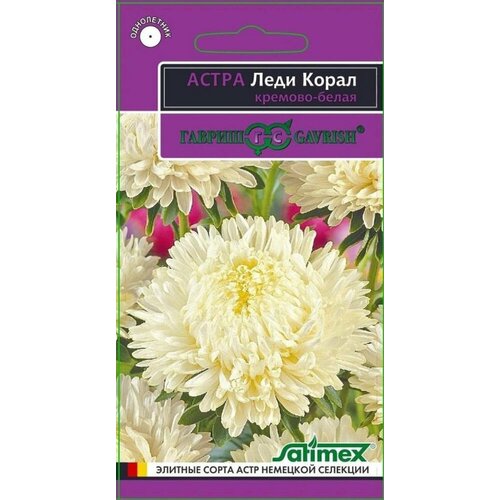 Семена Астра Леди Корал Кремово-белая розовидная 0,05г Одн 70см (Гавриш) Эксклюзив фотография