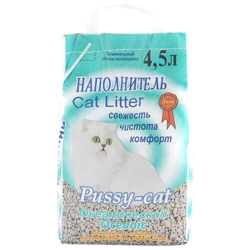 Впитывающий наполнитель Pussy-Cat Океанический, 4.5л, 1 шт. фотография