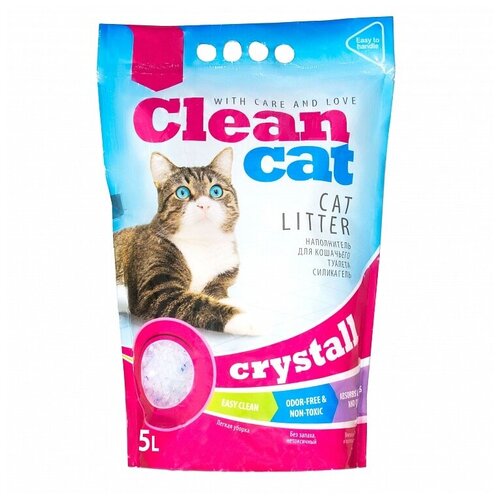 Впитывающий наполнитель Clean Cat Crystall, 5л, 6 шт. фотография