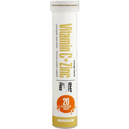 MAXLER Vitamin C + Zinc таб. шип., 80 г, 20 шт., апельсин фотография