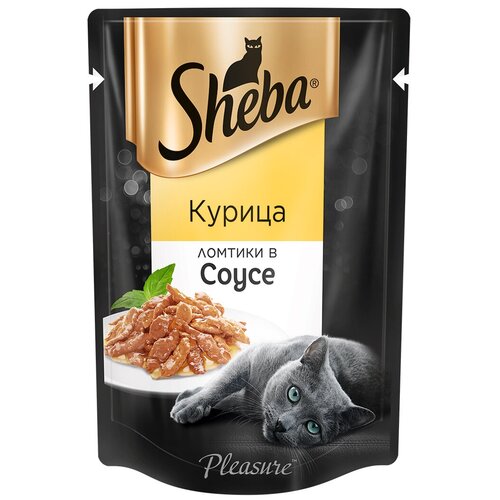 Влажный корм для кошек Sheba с курицей. Ломтики в соусе. Курица 75 г (кусочки в соусе) фотография