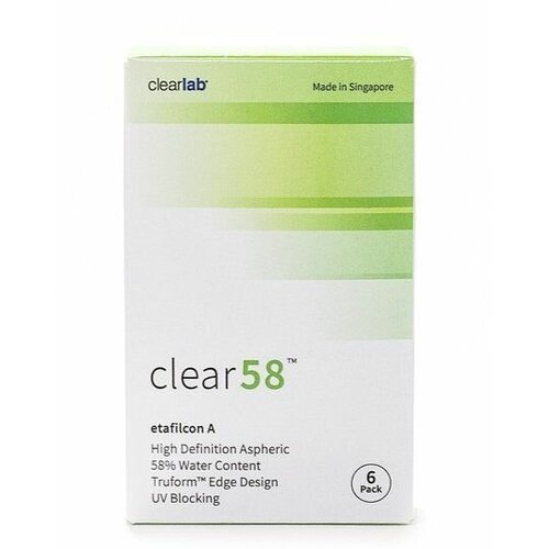 Контактные линзы Clearlab Clear 58, 14 мм, 6 шт., R 8,7, D -7, 1 уп. фотография