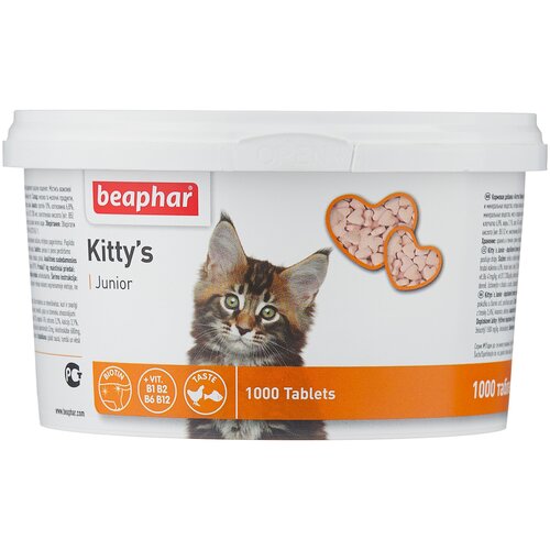 Кормовая добавка Beaphar Kitty's Junior + Biotine , 1000 таб. фотография