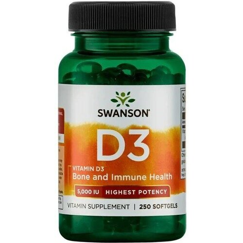 Swanson Vitamin D3 Highest 5000 IU (125 mcg) (250гел. капс) фотография