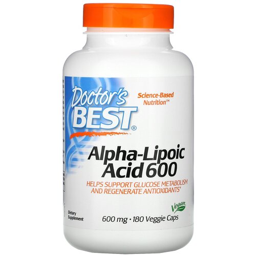 Капсулы Doctor's Best Alpha-Lipoic acid 600, 230 г, 230 мл, 180 шт. фотография