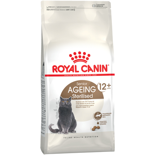 Сухой корм для стерилизованных пожилых кошек Royal Canin Ageing 12+ 2 шт. х 2000 г (кусочки в желе) фотография