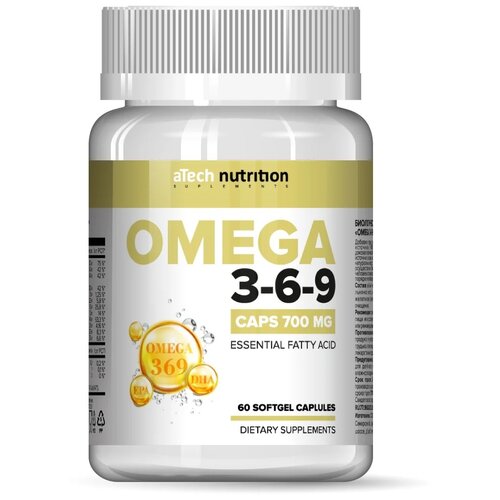 Капсулы aTech Nutrition Omega 3-6-9, 0.7 г, 60 шт. фотография