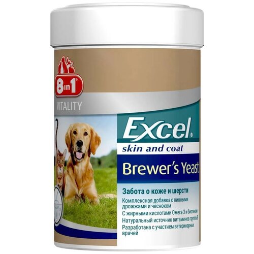 Кормовая добавка 8 In 1 Excel Brewer’s Yeast для кошек и собак , 1430 таб. фотография