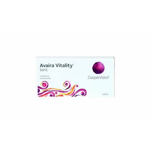 Контактные линзы CooperVision Avaira Vitality toric., 6 шт., R 8,5, D -2,25, CYL: -2,25, AХ: 10, бесцветный, 1 уп. фотография