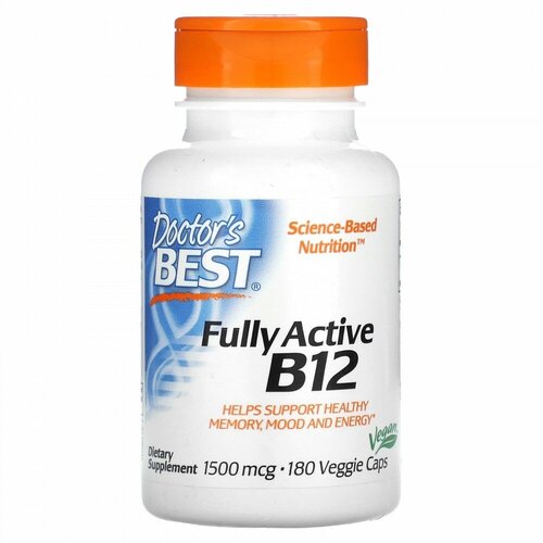 Doctor`s Best Fully Active B-12 1500 мкг (Активный витамин B12) 180 вег капсул (Doctor's Best) фотография