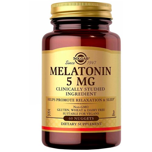 Пастилки SOLGAR Melatonin 5 мг, 180 г, 5 мг, 60 шт. фотография