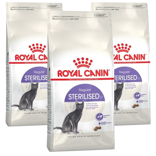 Сухой корм для стерилизованных кошек Royal Canin Sterilised 37 3 шт. х 2000 г (кусочки в соусе) фотография