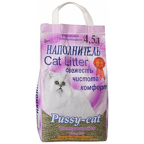 Комкующийся наполнитель Pussy-Cat Комкующийся, 4.5л, 1 шт. фотография